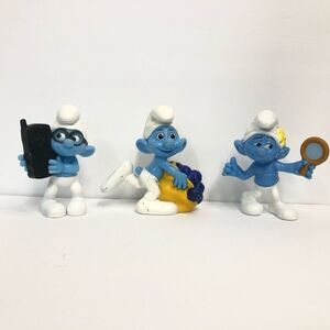 mcdonalds 2011 2013 smurfs movie 3 inch figures greedy vanity brainy